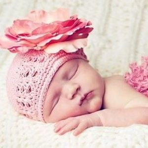 Jamie Rae Crochet Hat with Large Peony 3-6 months